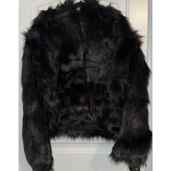Killstar Womens Faux Fur Coat Jacket 4XL 4X Nightmare Nemesis Cropped Black NWT - Picture 8 of 11